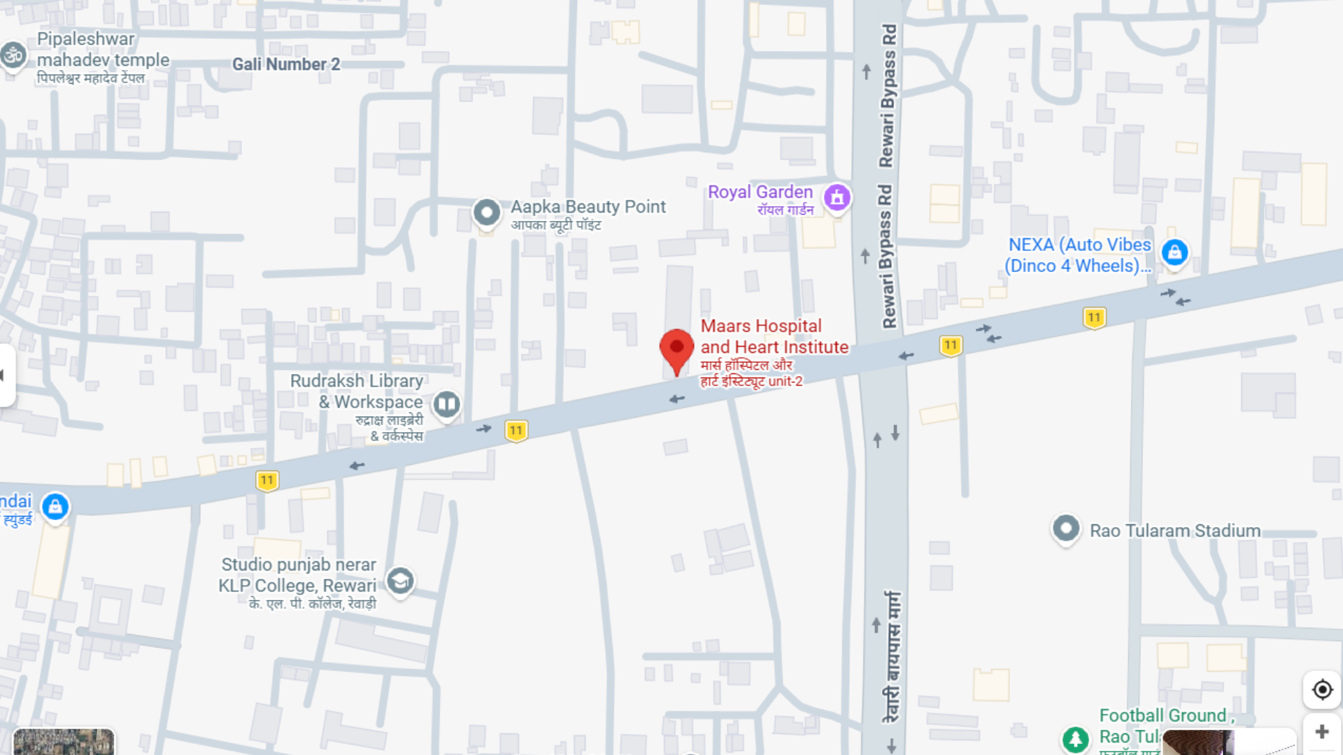 Maars Hospital and Heart Institute
Main, Rewari - Delhi Rd, near Abhay Singh Chowk, Ghisa Ki Dhani, Rewari, Haryana 123401